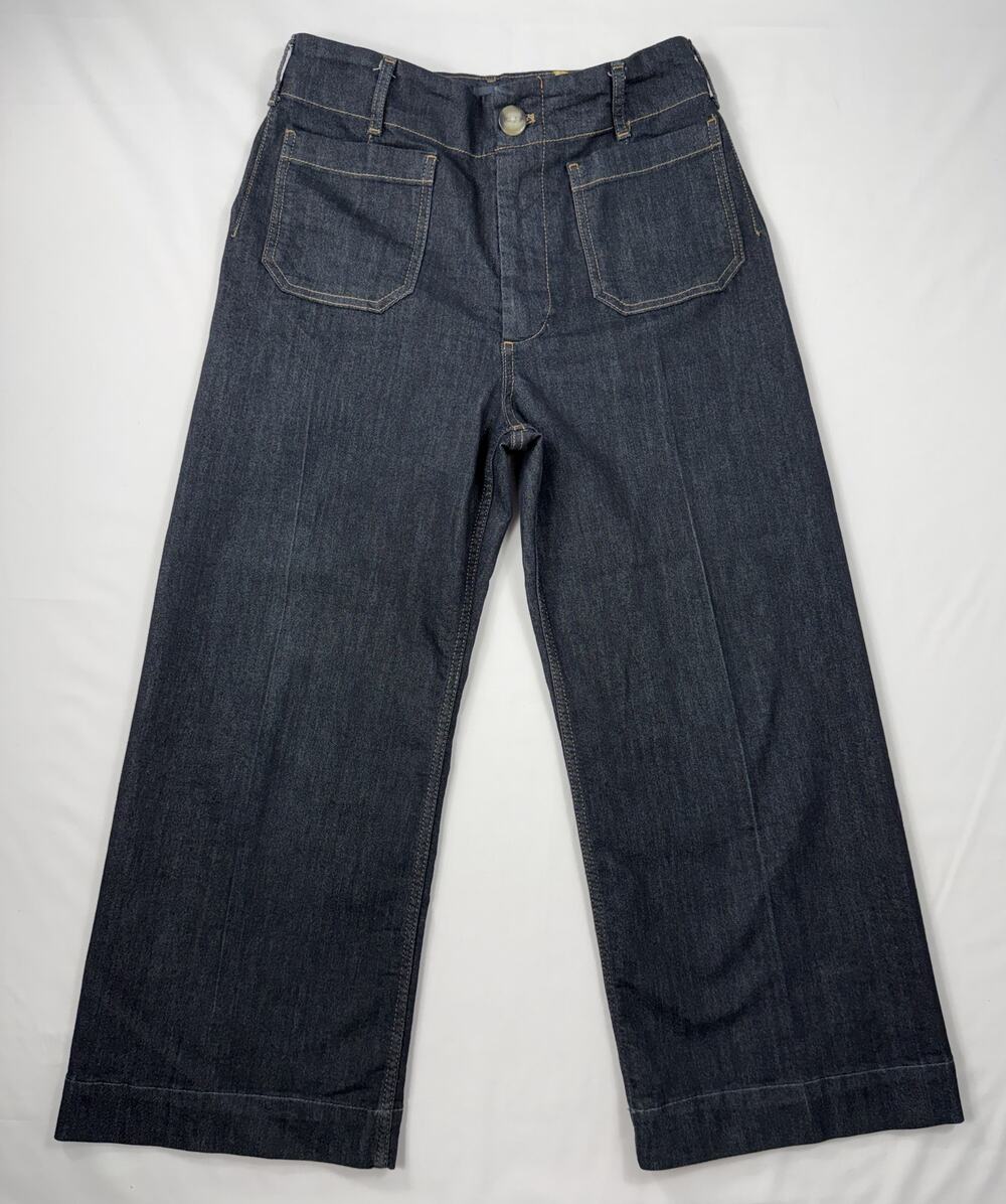 Anthropologie Maeve Women Size 30 Colette Wide-Leg Denim Crop Jeans High-Waist - Picture 1 of 16